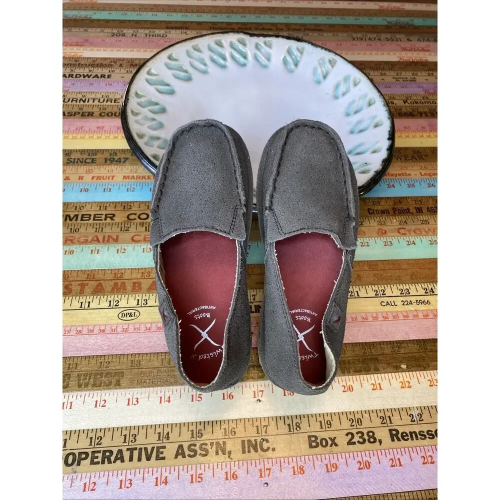 NEW Twisted X 13 Girls Brown Loafer Slip On Chocolate Shimmer Glitter Youth